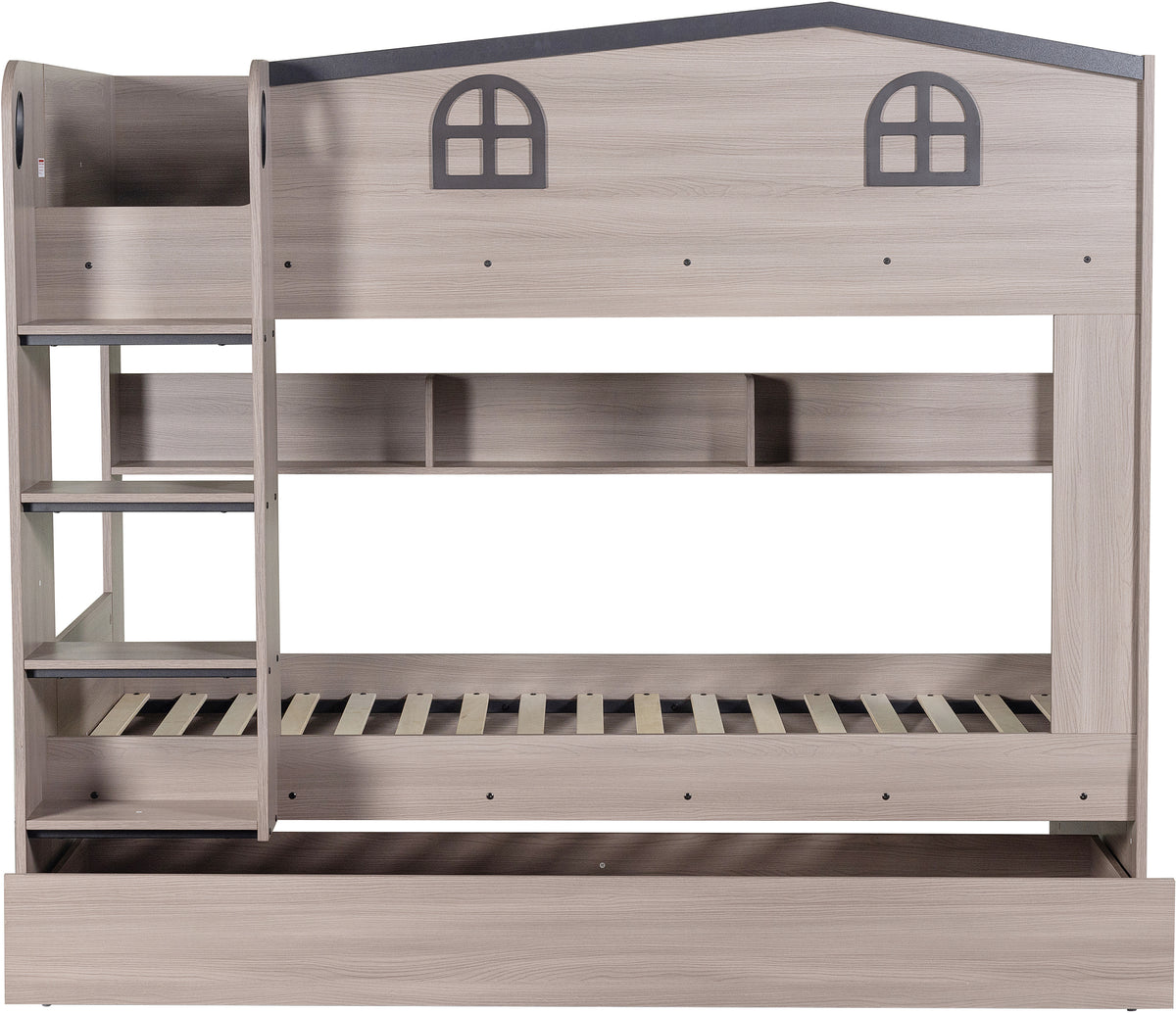 Hector Bunk Bed & Trundle Set - Ash Grey