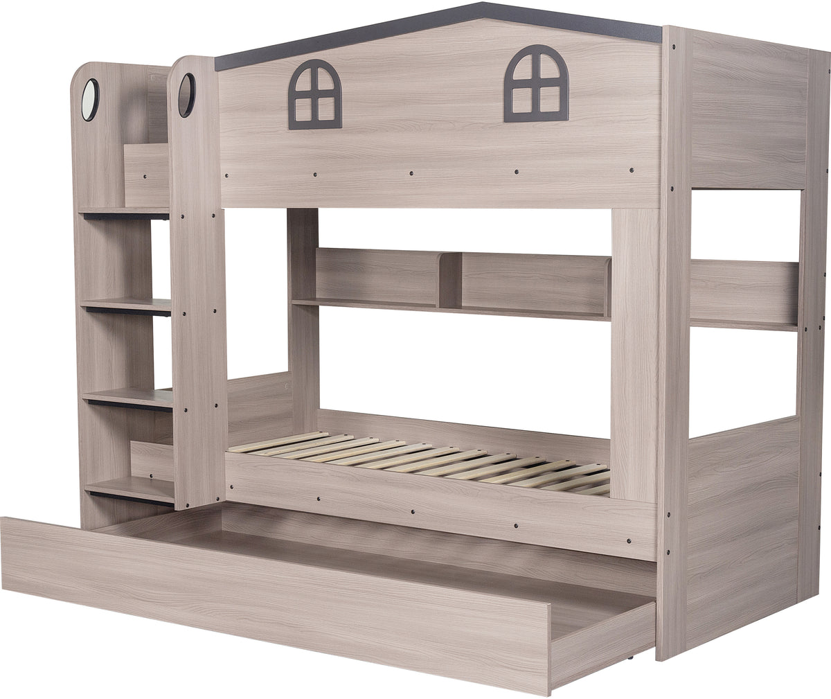 Hector Bunk Bed & Trundle Set - Ash Grey