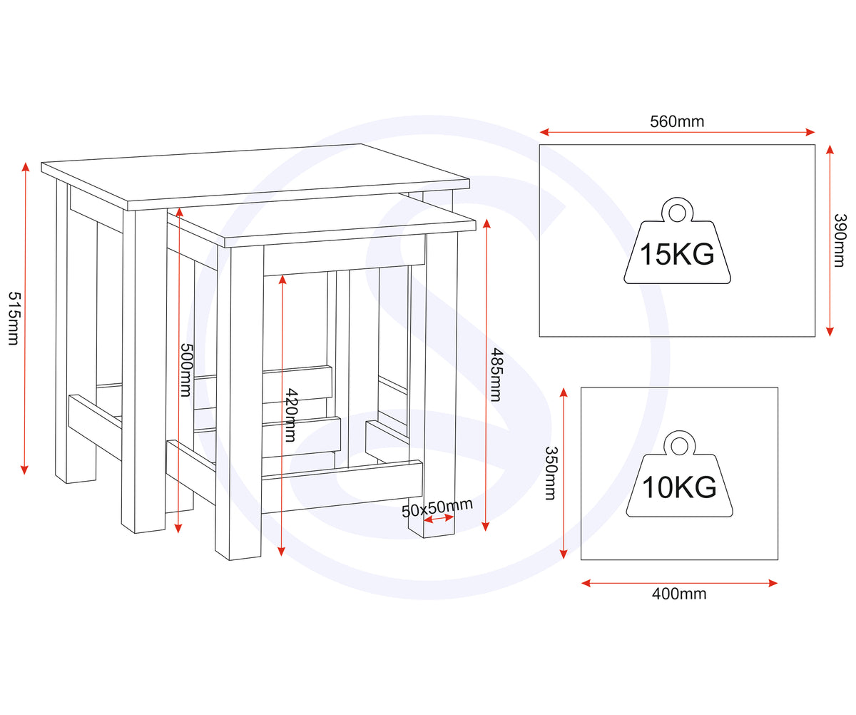 Tessa Nest of 2 Tables - Natural Oak Effect