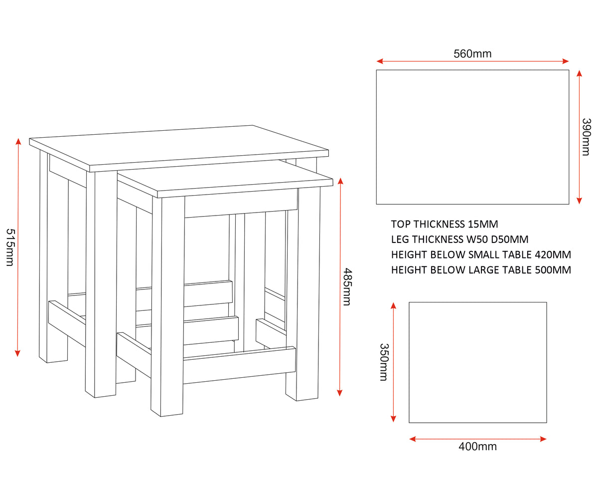 Tessa Nest of 2 Tables - Natural Oak Effect