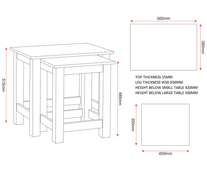Tessa Nest of 2 Tables - Natural Oak Effect