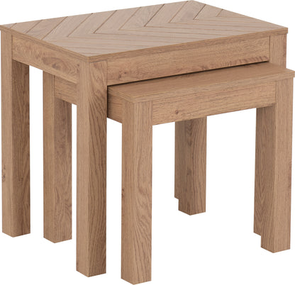 Leon Nest of 2 Tables - Medium Oak Effect