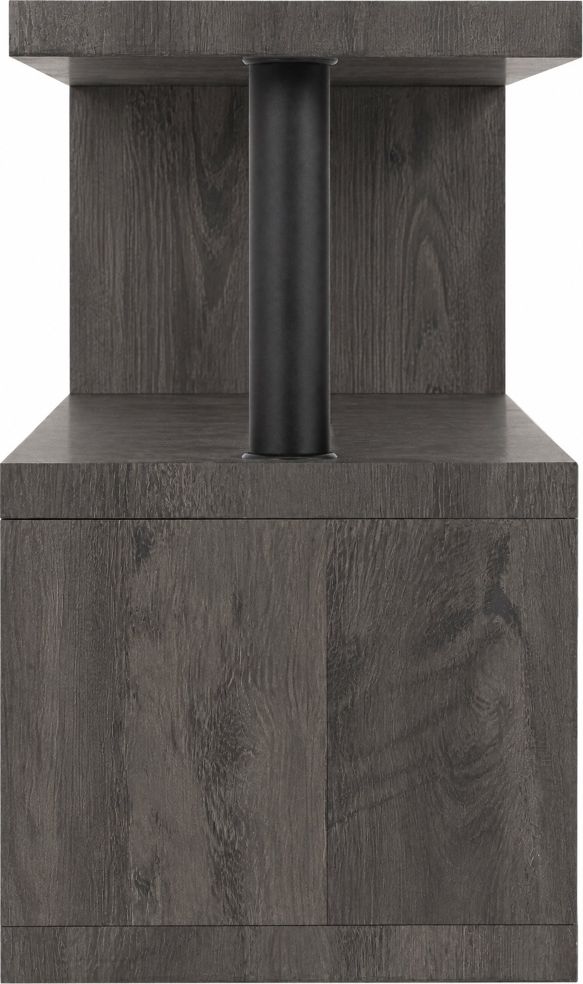 Quebec TV Stand - Black Wood Grain/Black
