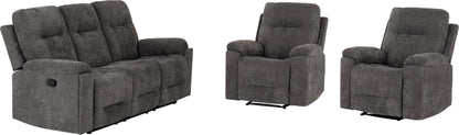 Guildford 3+1+1 Recliner Suite - Grey Fabric