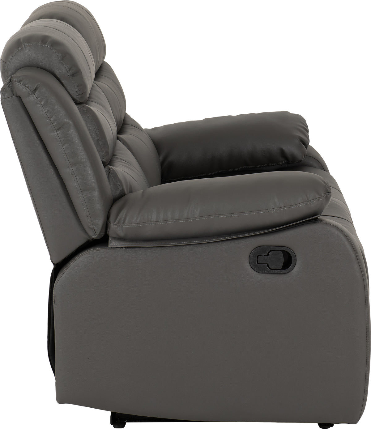 Roma 2 Seater Recliner Sofa - Grey Faux Leather