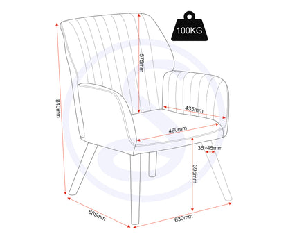 Jordan Occasional Chair - Brown Velvet Fabric