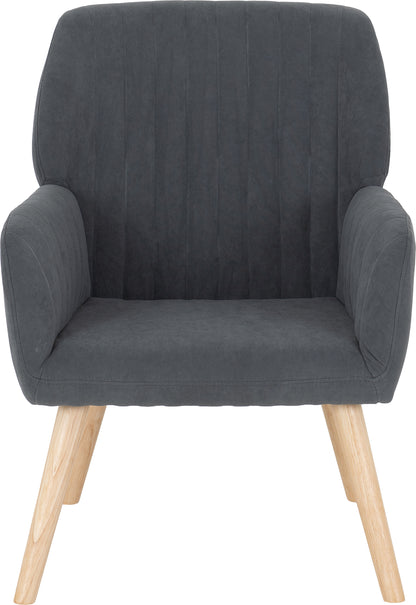 Jordan Occasional Chair - Dark Grey Velvet Fabric
