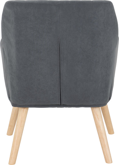 Jordan Occasional Chair - Dark Grey Velvet Fabric