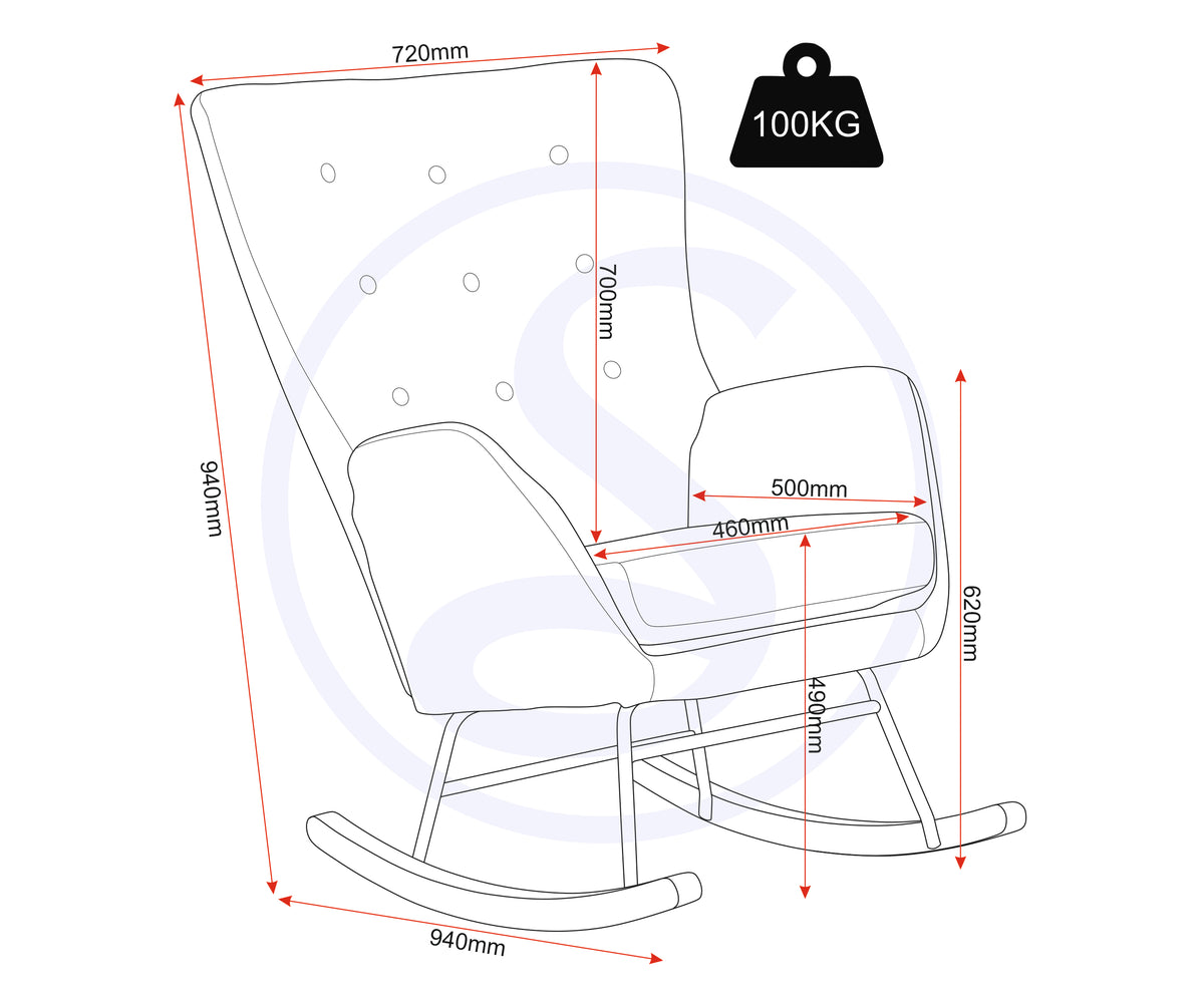 Hayden Rocking Chair - Beige Fabric