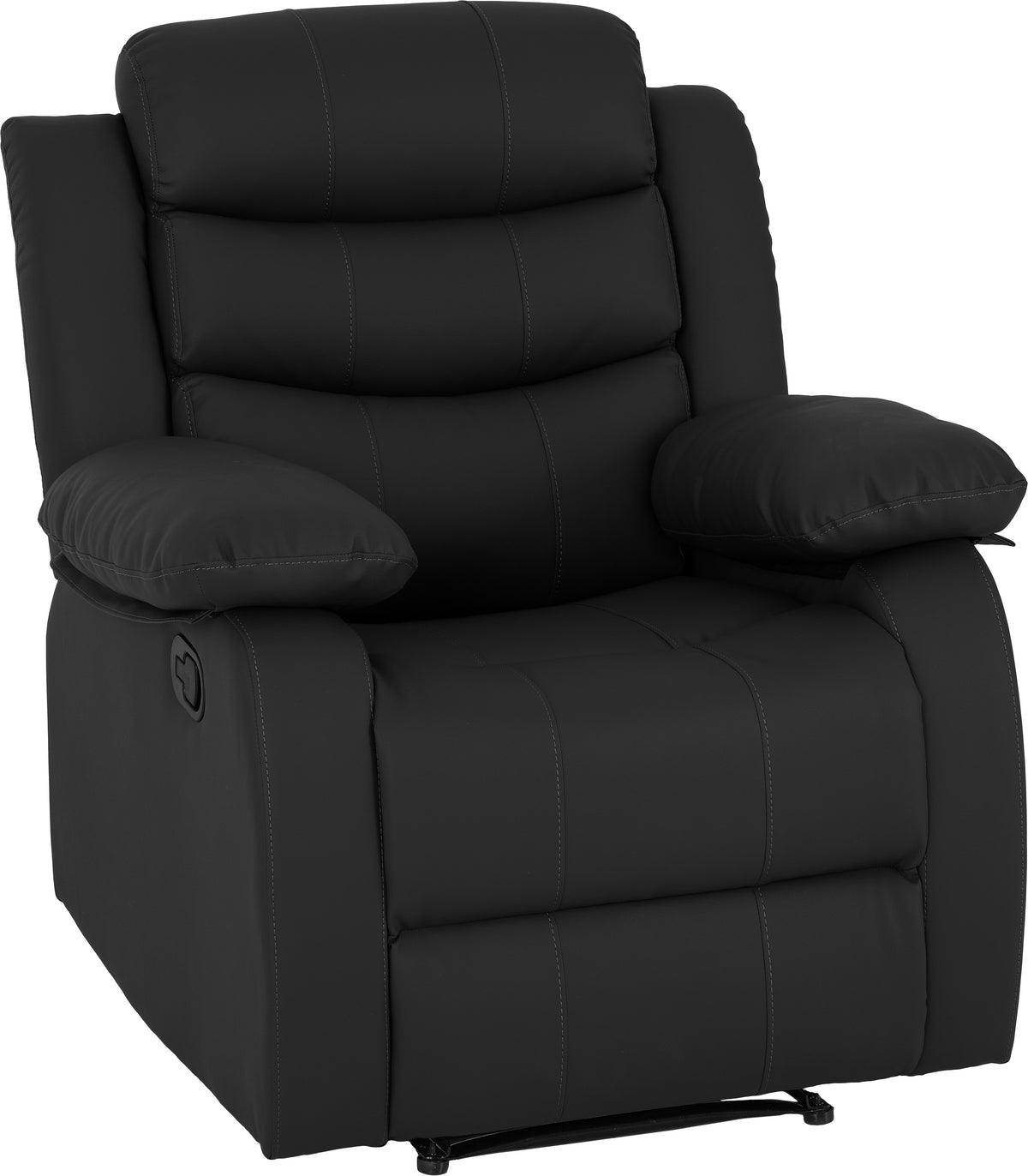 Roma Recliner Chair - Black Faux Leather