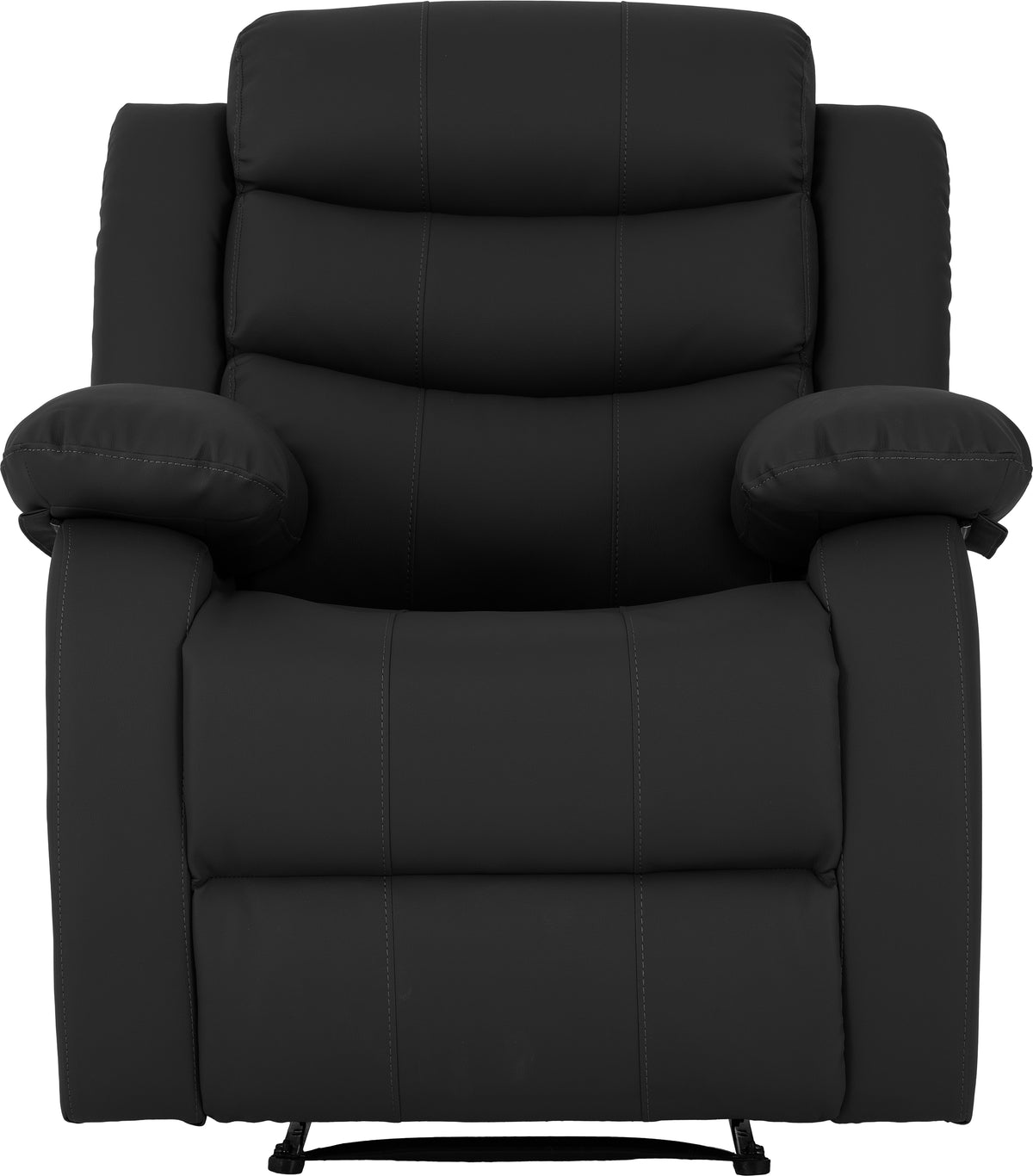 Roma Recliner Chair - Black Faux Leather