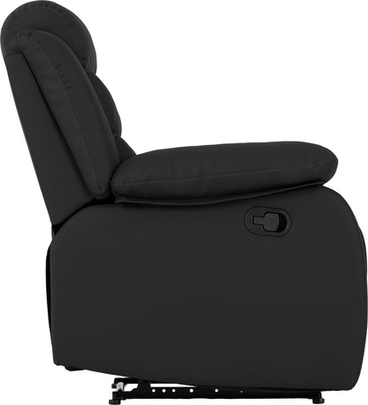 Roma Recliner Chair - Black Faux Leather