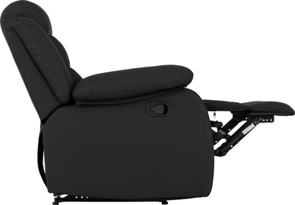 Roma Recliner Chair - Black Faux Leather