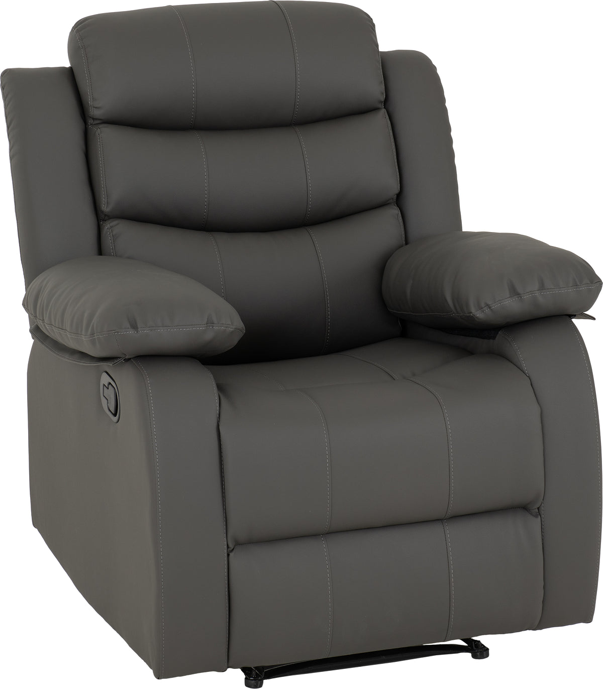 Roma Recliner Chair - Grey Faux Leather