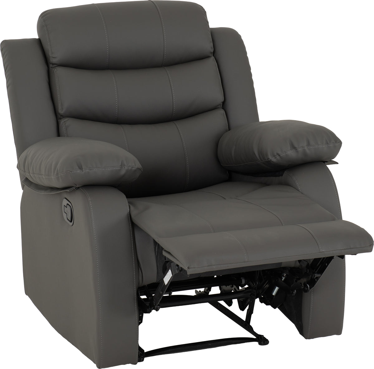Roma Recliner Chair - Grey Faux Leather