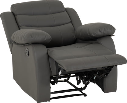 Roma Recliner Chair - Grey Faux Leather