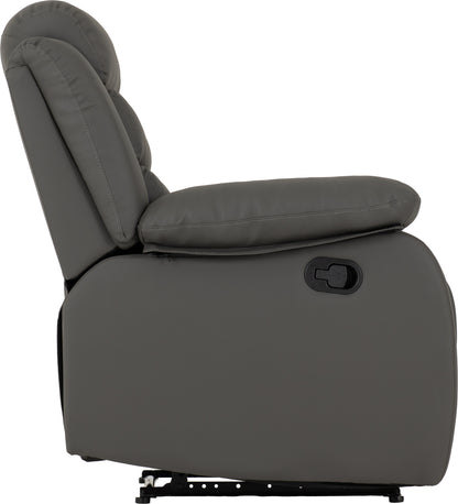 Roma Recliner Chair - Grey Faux Leather