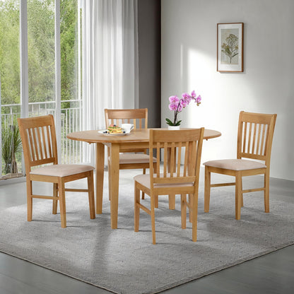 Oxford Extending Dining Set - Natural Oak/Mink Microsuede