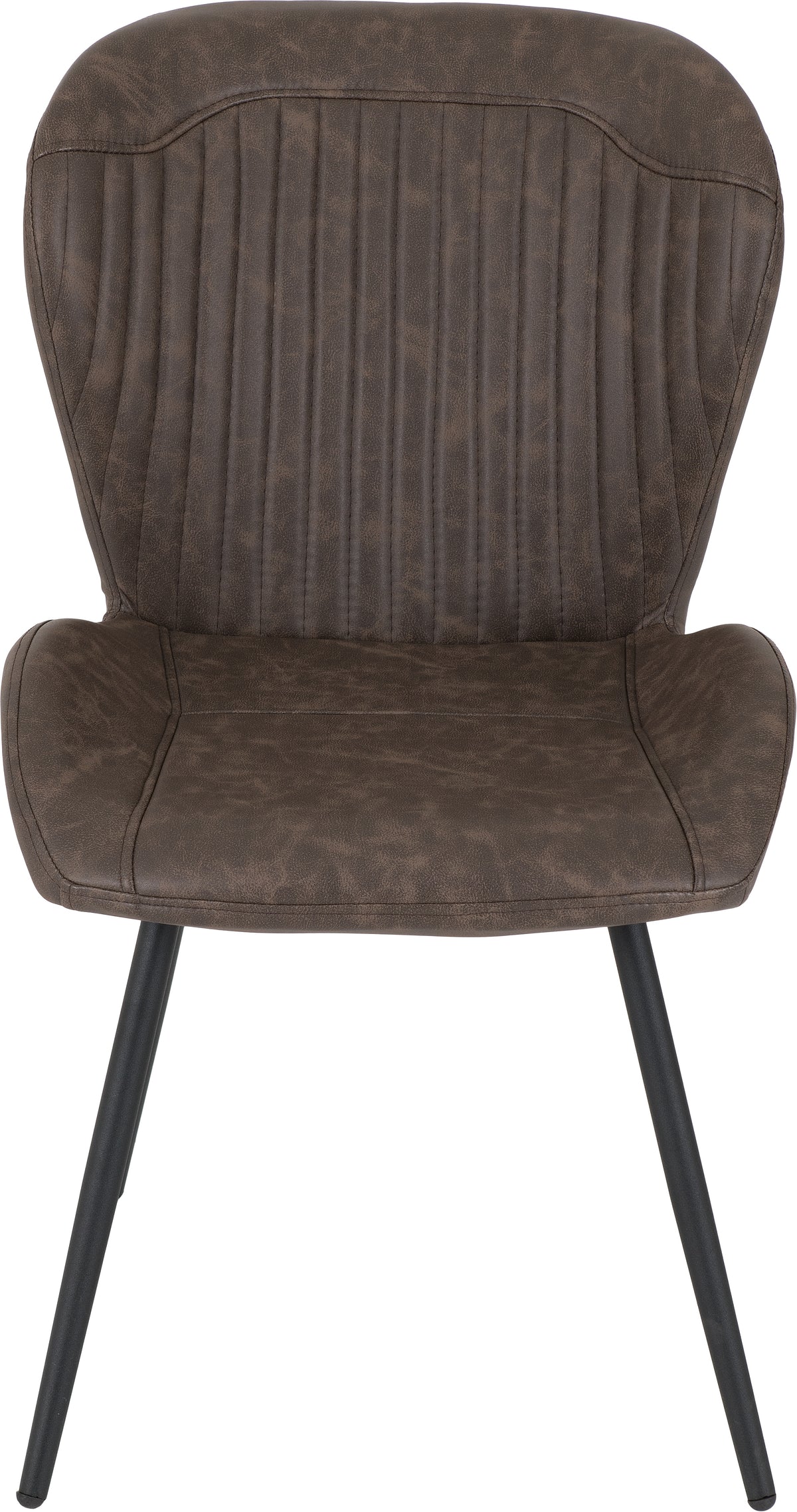 Modena Dining Set with Quebec Chairs - Clear Glass/Cream Marble Effect/Brown Faux Leather