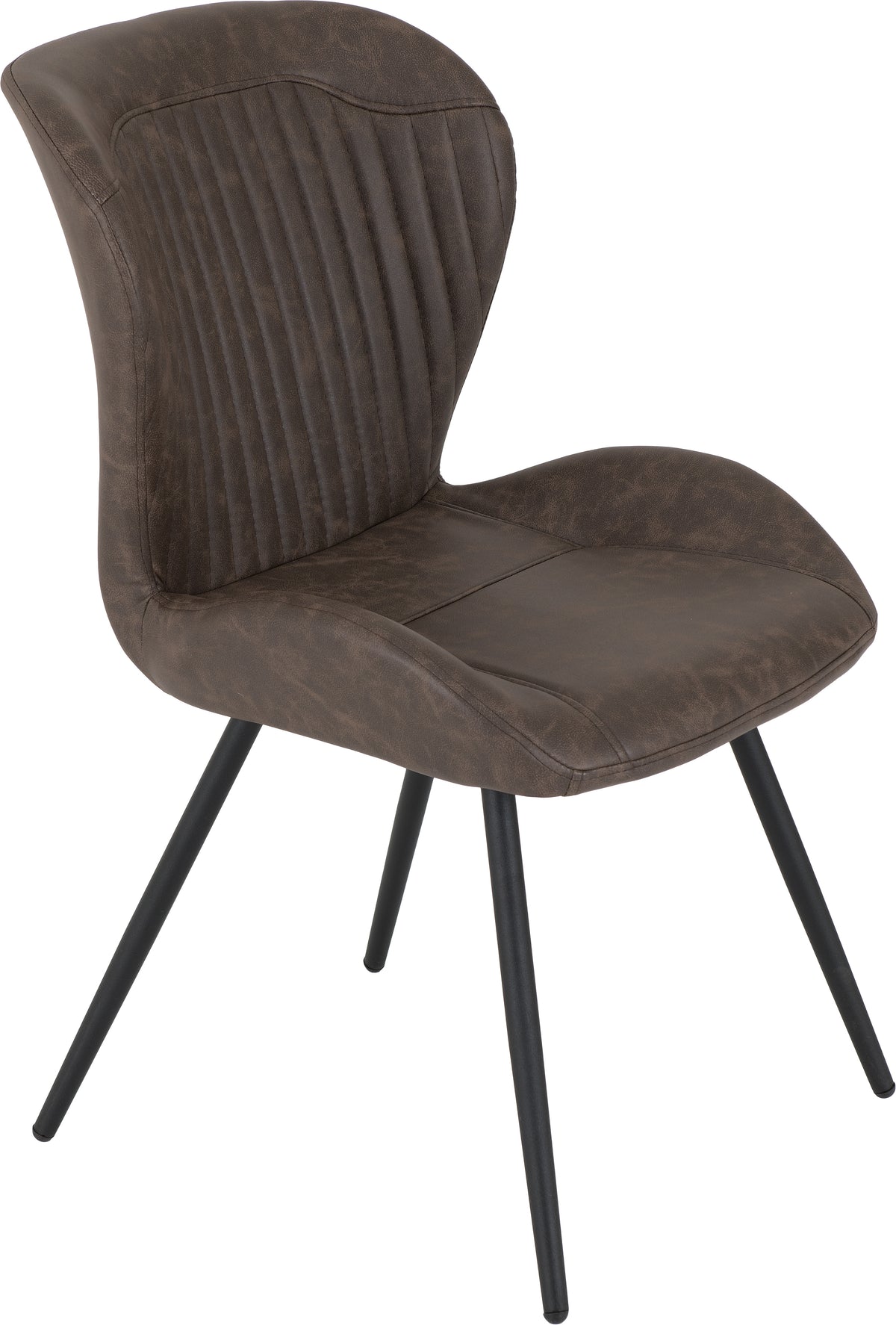 Modena Dining Set with Quebec Chairs - Clear Glass/Cream Marble Effect/Brown Faux Leather