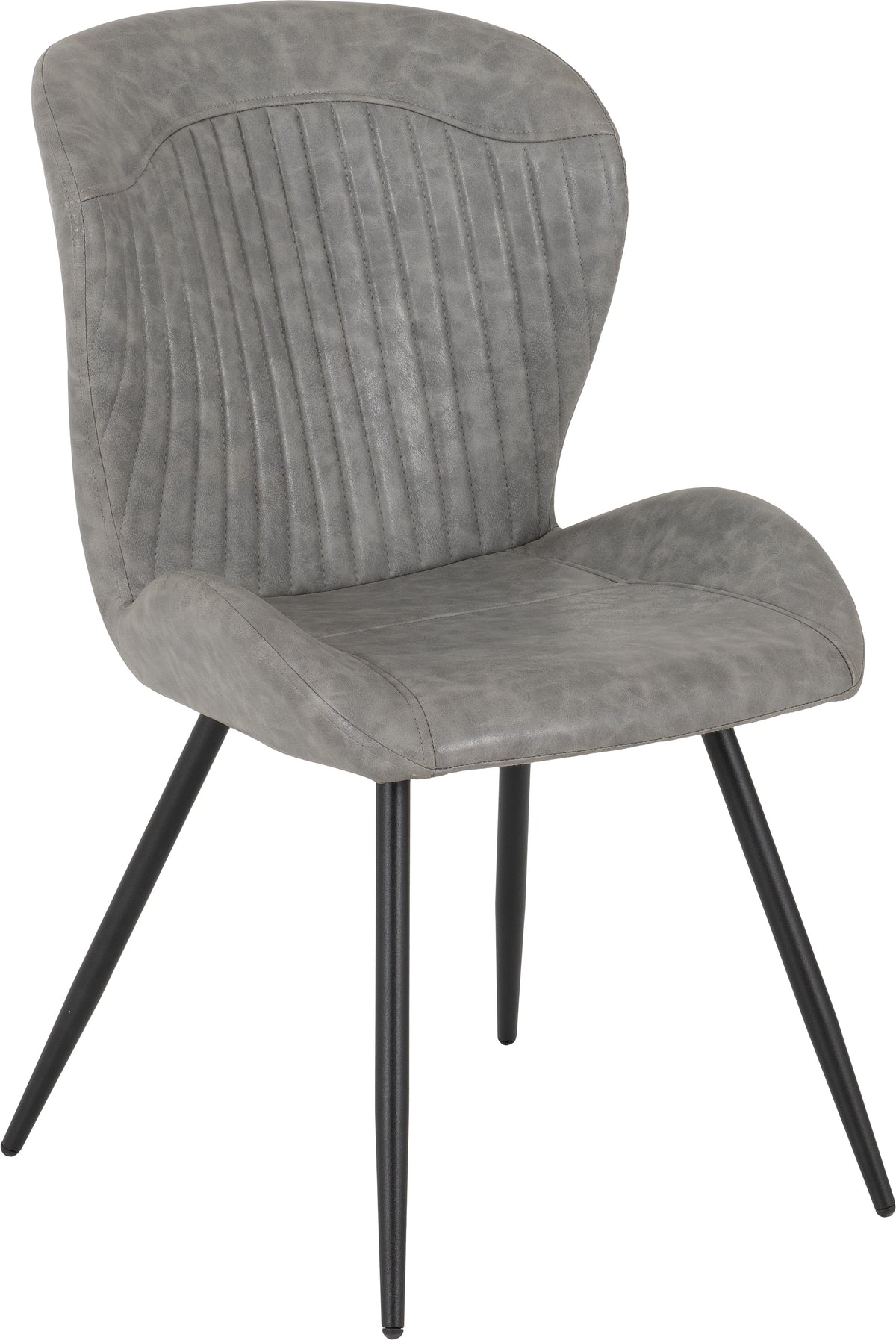 Modena Dining Set with Quebec Chairs - Clear Glass/Cream Marble Effect/Grey Faux Leather