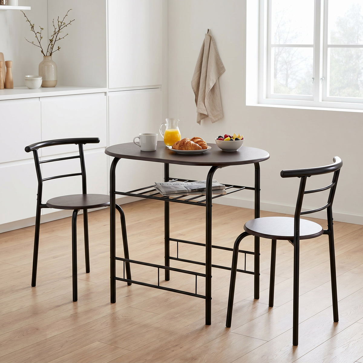 Derry Dining Set - Black/Walnut