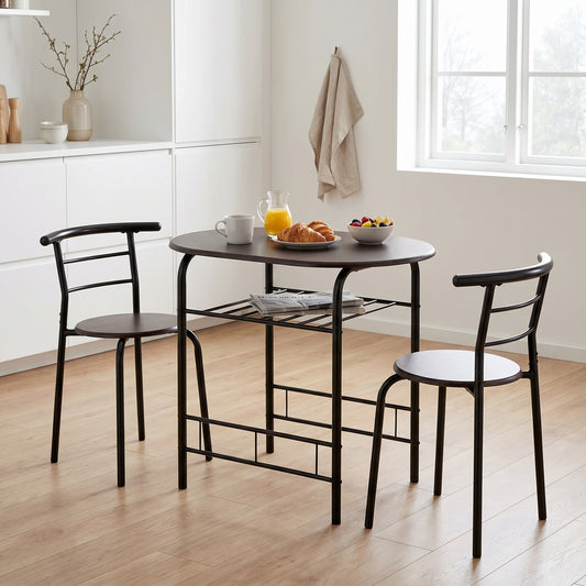 Derry Dining Set - Black/Walnut