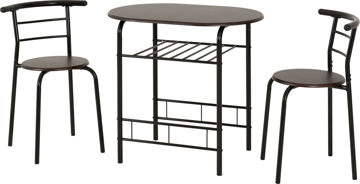 Derry Dining Set - Black/Walnut