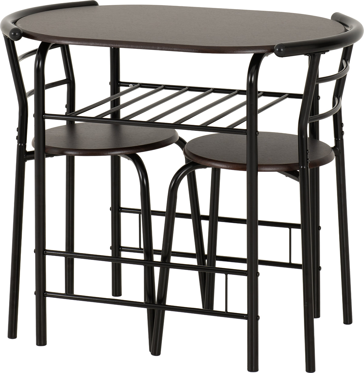 Derry Dining Set - Black/Walnut