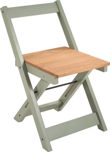 Santos Folding Chair (Box of 2) - Green/Distressed Waxed Pine
