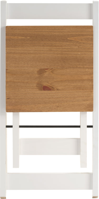 Santos Folding Chair (Box of 2) - White/Distressed Waxed Pine