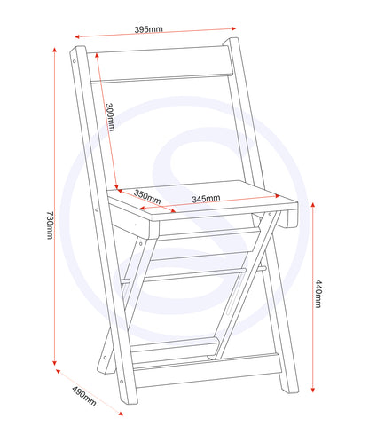 Santos Folding Chair (Box of 2) - White/Distressed Waxed Pine
