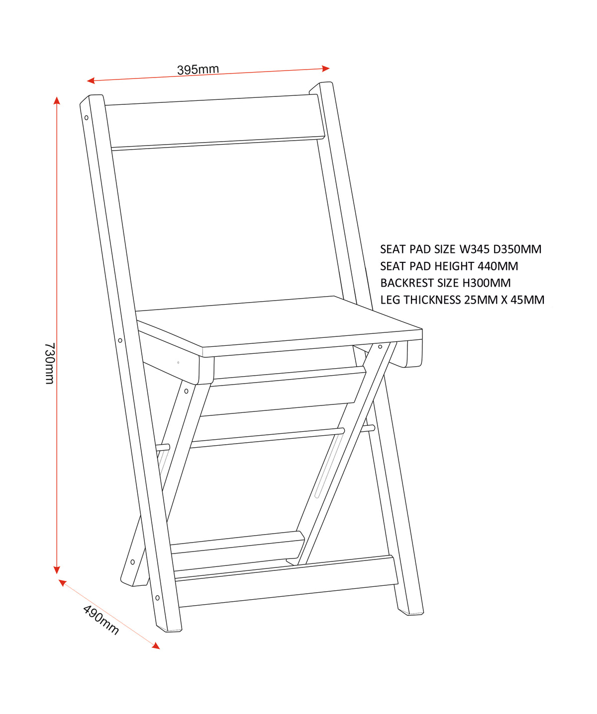Santos Folding Chair (Box of 2) - White/Distressed Waxed Pine