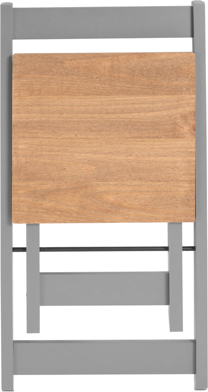 Santos Folding Chair (Box of 2) - Grey Slate/Distressed Waxed Pine