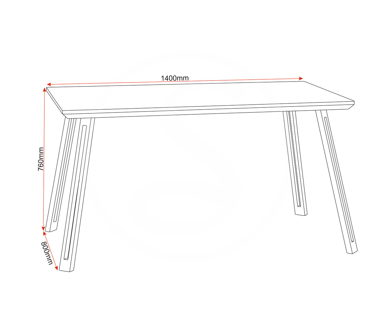 Quebec Straight Edge Dining Table - Medium Oak Effect/Black