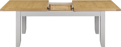 Windsor Large Extending Dining Table - Pebble Grey/Oak
