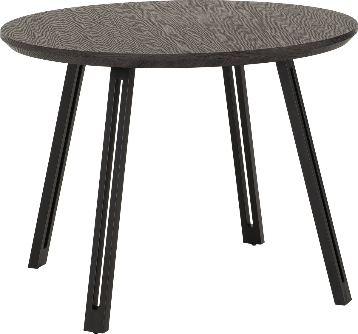 Quebec Round Dining Table - Black Wood Grain/Black