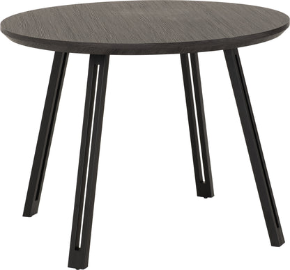 Quebec Round Dining Table - Black Wood Grain/Black