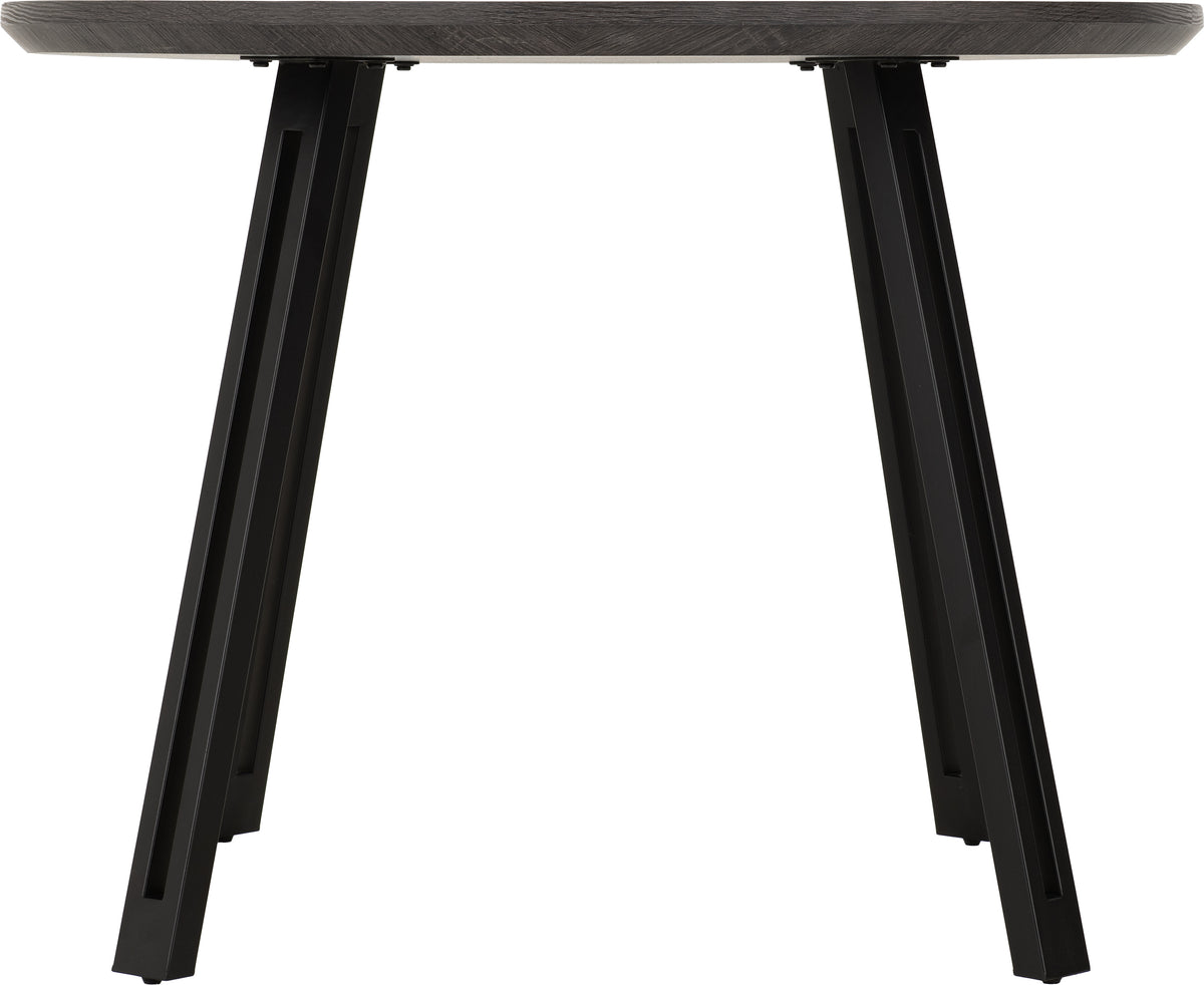 Quebec Round Dining Table - Black Wood Grain/Black