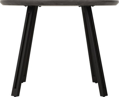 Quebec Round Dining Table - Black Wood Grain/Black