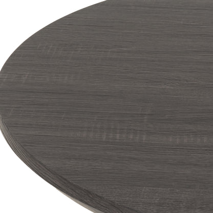 Quebec Round Dining Table - Black Wood Grain/Black
