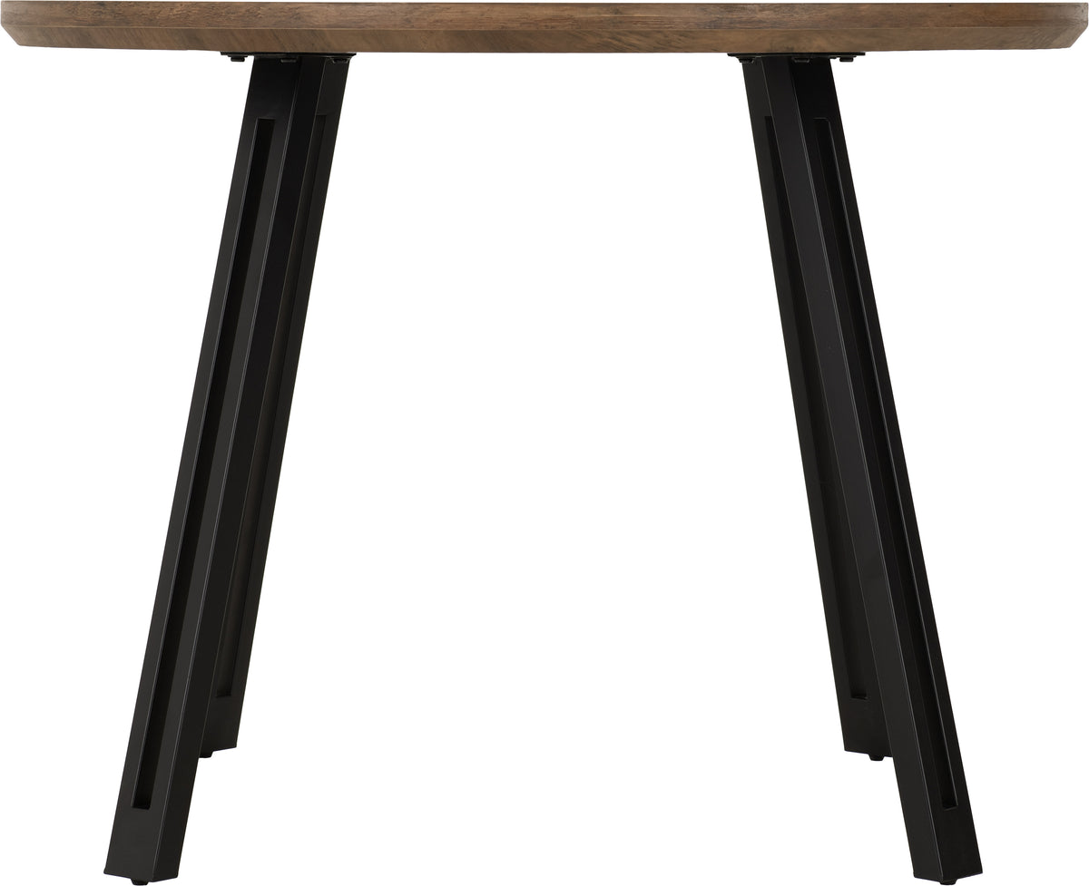 Quebec Round Dining Table - Medium Oak Effect/Black