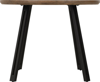 Quebec Round Dining Table - Medium Oak Effect/Black