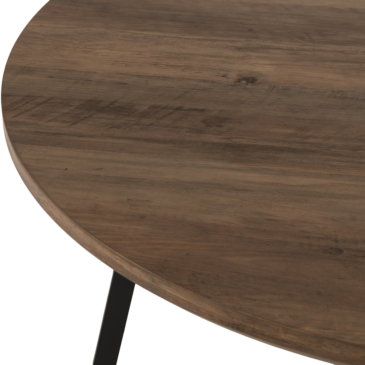 Quebec Round Dining Table - Medium Oak Effect/Black