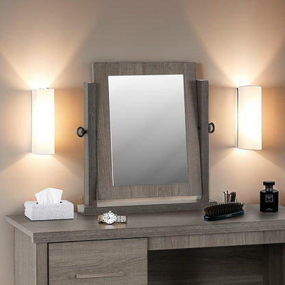 Lisbon Dressing Table Mirror - Black Wood Grain