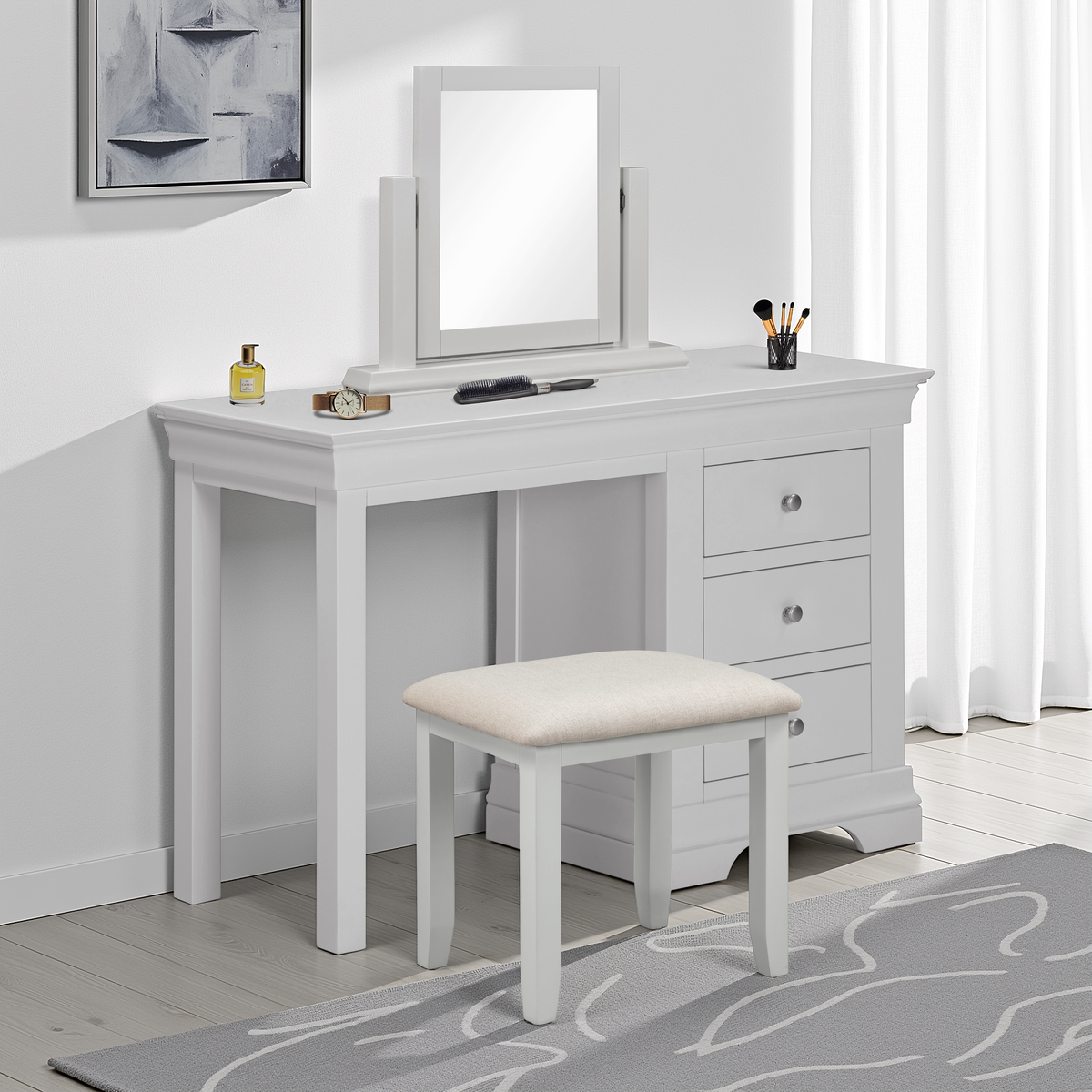 Bordeaux Dressing Table Mirror - Pebble Grey
