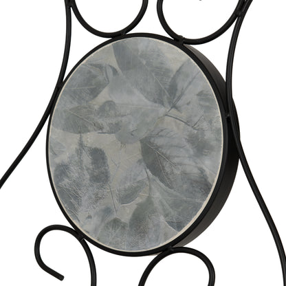 Ferne Patio Dining Set - Black/Grey Leaf