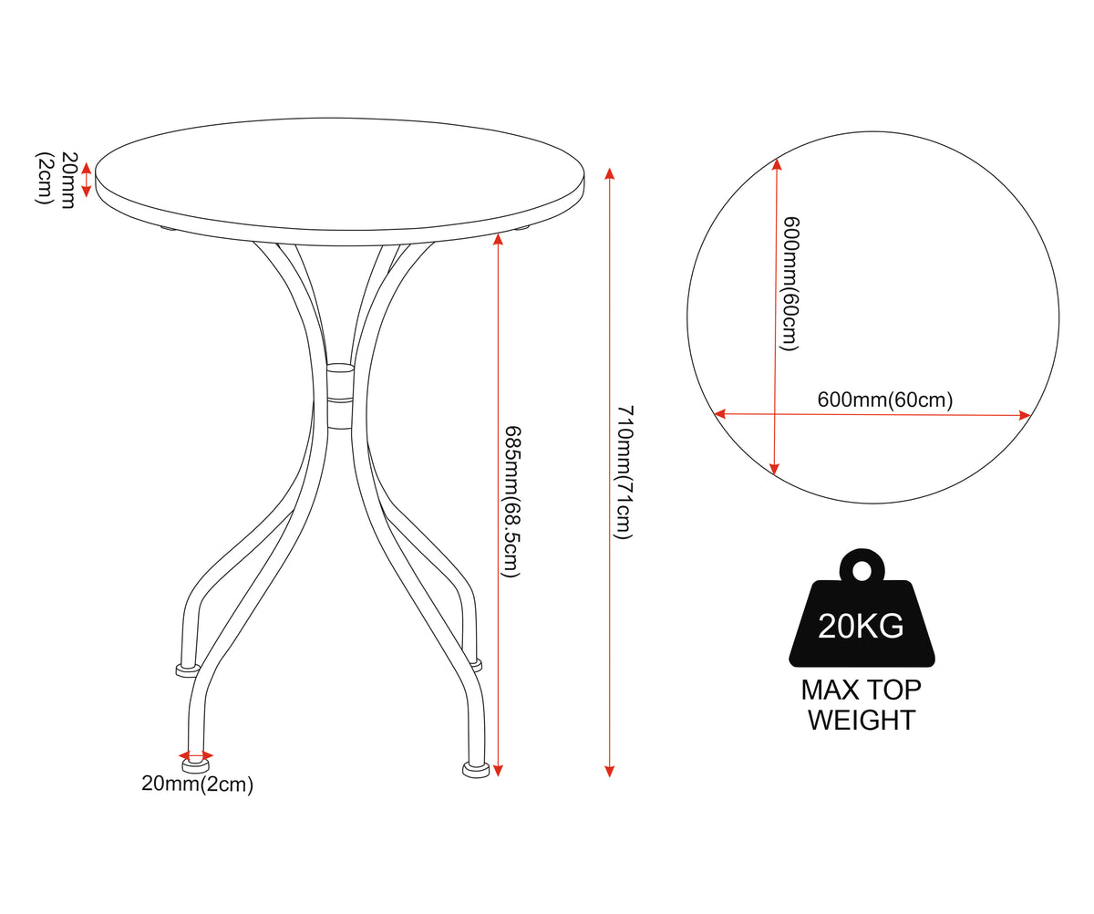 Ferne Patio Dining Set - Black/Grey Leaf