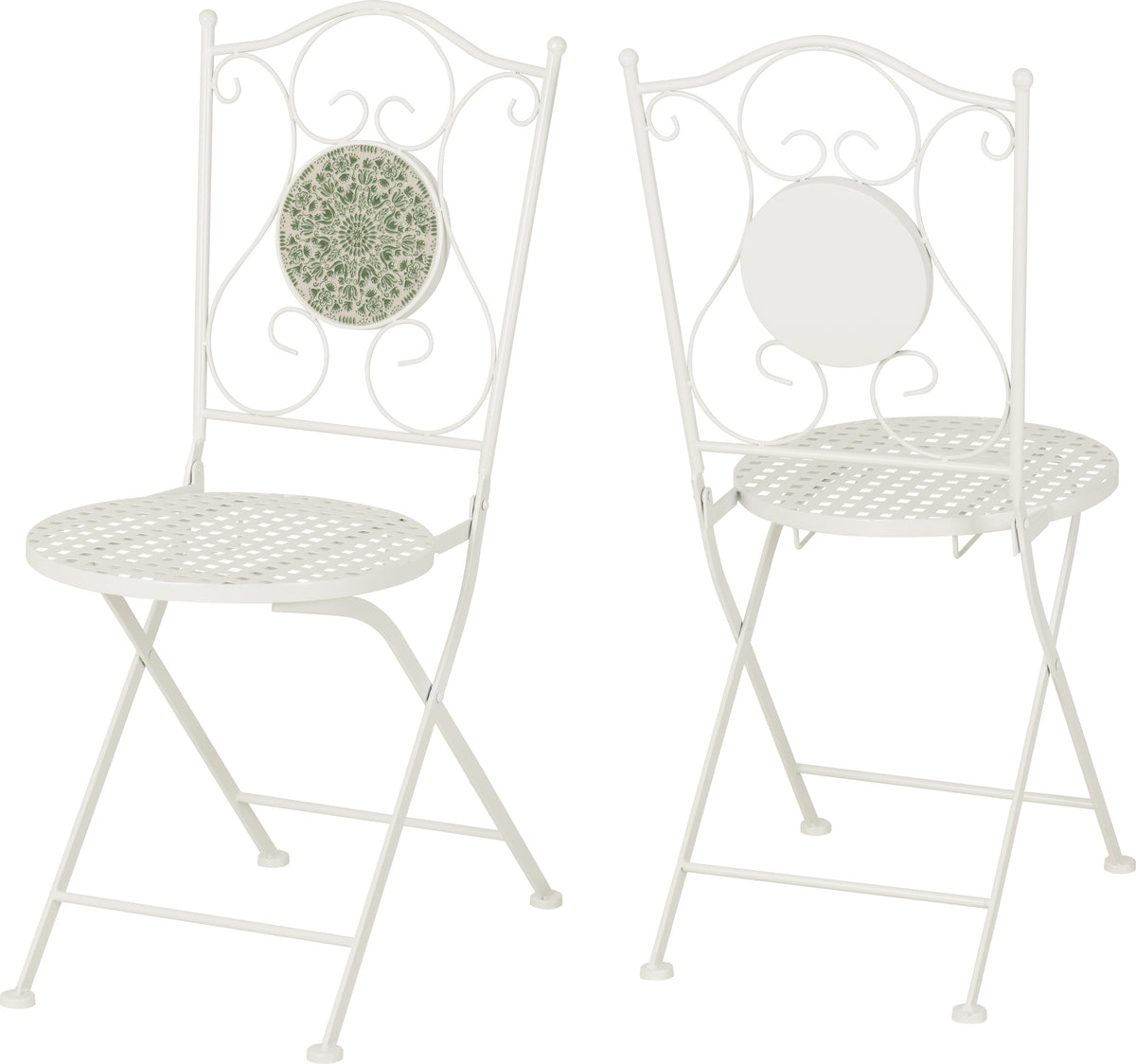 Ferne Patio Dining Set - White/Green Leaf