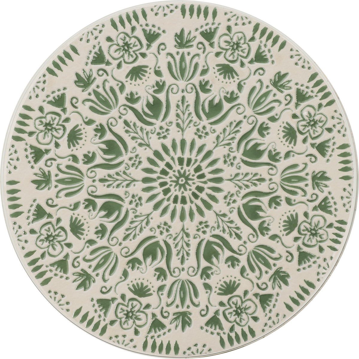 Ferne Patio Dining Set - White/Green Leaf